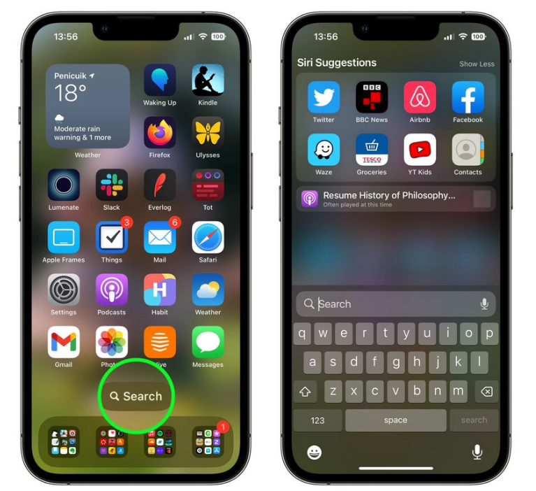 南城街道苹果手机维修分享升级到 iOS 16 后，如何删除主屏幕上的搜索按钮 