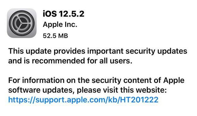 南城街道苹果手机维修分享iOS12.5.2发布，建议所有老苹果用户安装 